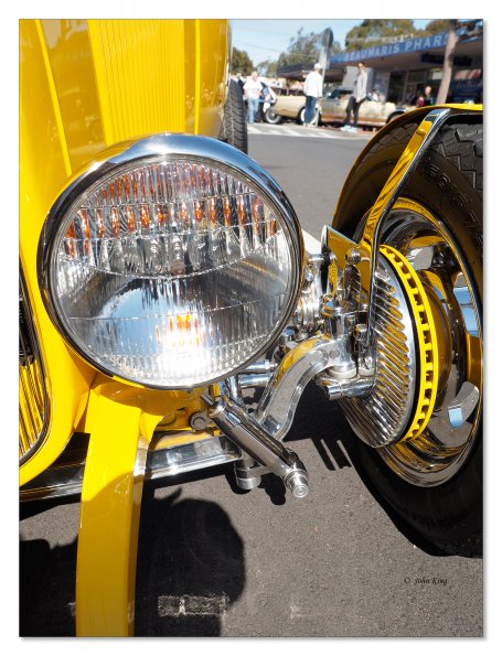 Ford hot rod headlight and brake detail