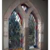 View the image: Stained glass window at Montsalvat Artists' Community