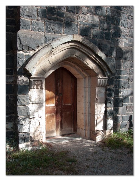 Stone doorway at Montsalvat Artists' Community