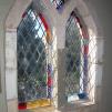 View the image: Stained glass window at Montsalvat Artists' Community