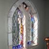 View the image: Stained glass window at Montsalvat Artists' Community